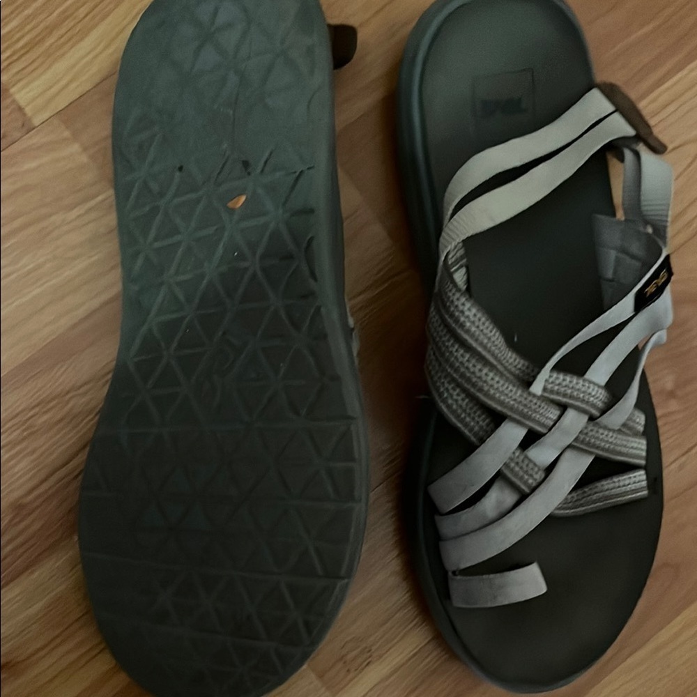 Teva Voya Strappy Antiguous Birch Slingback Strappy Sandals Rubber Sole Size 10 - Picture 5 of 5